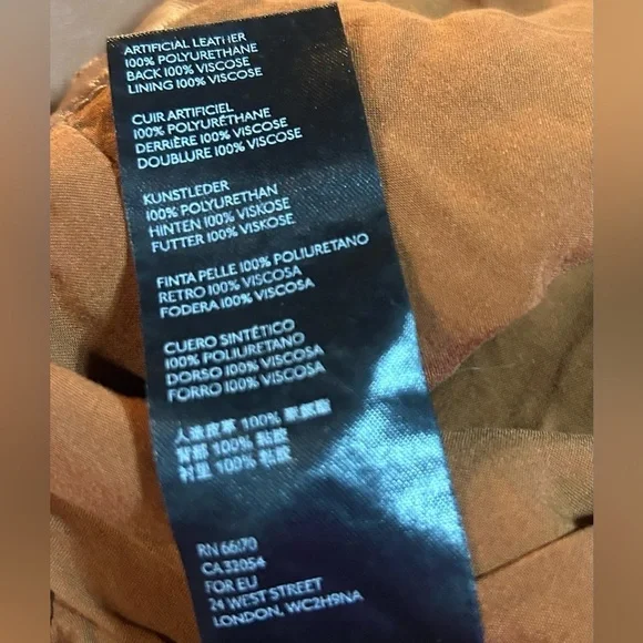 NWT Free People Faux Leather Mini Skirt Zip Slit Brown Festival Chic - Picture 9 of 12